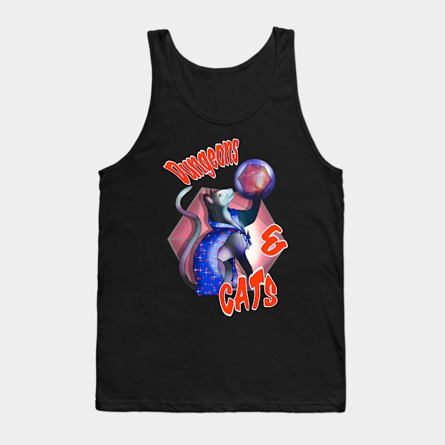 Dungeons and cats and a magical D20 Tank Top by cuisinecat